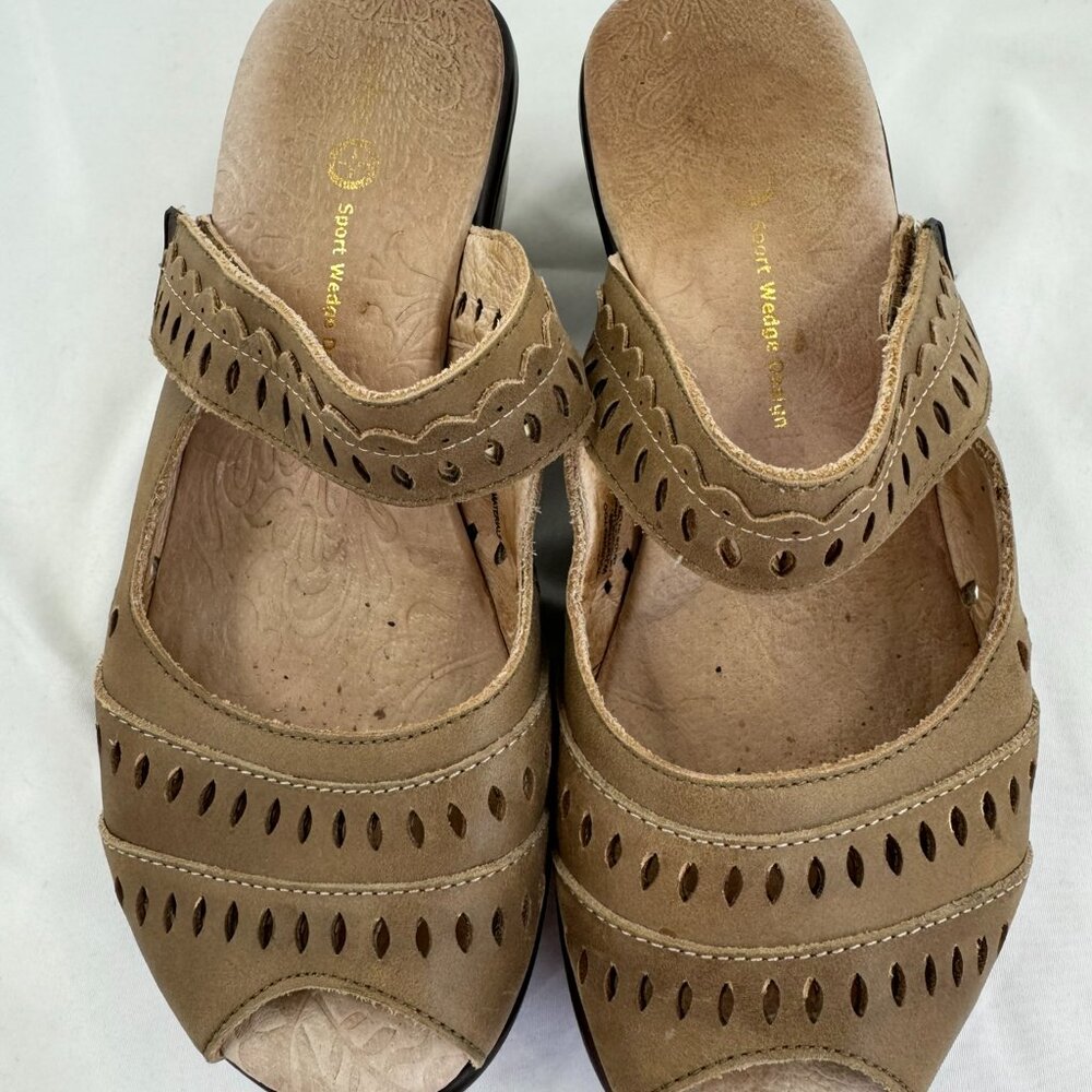 Jambu Touring Too Tan Wedge Slide Sandals Size 6